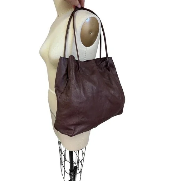 Prada Brown Lamb Leather Tote Large - Picture 4 of 14